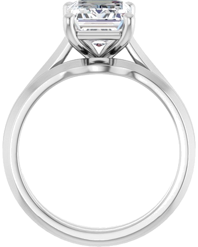 14K White 9x7 mm Emerald Solitaire Engagement Ring Mounting (7)