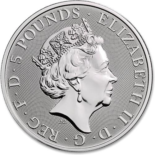 2019 Yale of Beaufort Queen Beast Great Britain 2 oz Silver coin (2)