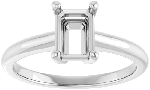 Sužadėtuvių Žiedas „V-End Prong“ 14k white gold Emerald 7mm x 5mm (3)