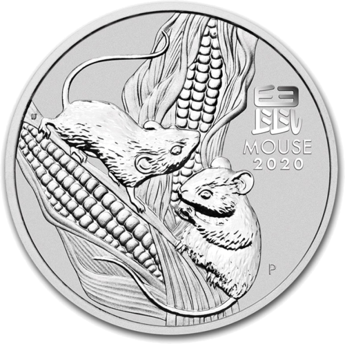 1 унция. Сребърна монета „Година на мишката 2020“ (Лунар III) Австралия (1)