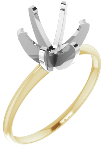 Sužadėtuvių Žiedas „Solitaire“ 585 Baltojo Ir Geltonojo Aukso Round 8.6mm (1)