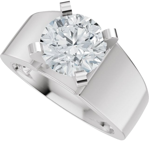 Sužadėtuvių Žiedas „Solitaire Cathedral-Style“ 14k white gold Round 8mm (10)
