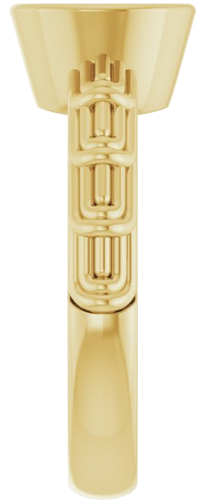 14K Yellow 8 mm Round Solitaire Engagement Ring Mounting (4)