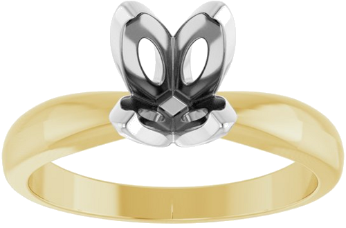 Sužadėtuvių Žiedas „Tulipset® Solitaire“ 14k yellow/white gold Oval 8mm x 6mm (3)