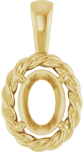 Pakabukas „Rope“ 585 Geltonojo Aukso Oval 8mm x 6mm (1)