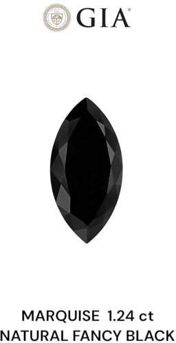 1.24 carat Fancy Black-VVS2 Natūralus Marquise Deimantas (1)