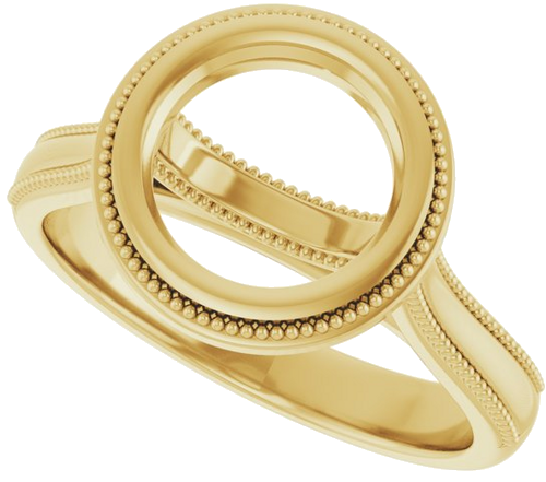 14K Yellow 8.2 mm Round Solitaire Engagement Ring Mounting (5)
