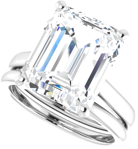 Sužadėtuvių Žiedas „Solitaire“ 585 Baltojo Aukso Emerald 12mm x 10mm (10)