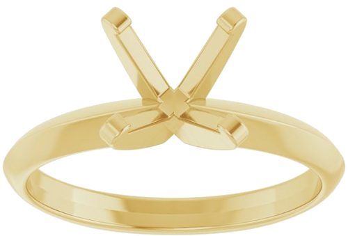 14K Yellow 7.6 mm Round Solitaire Engagement Ring Mounting (3)