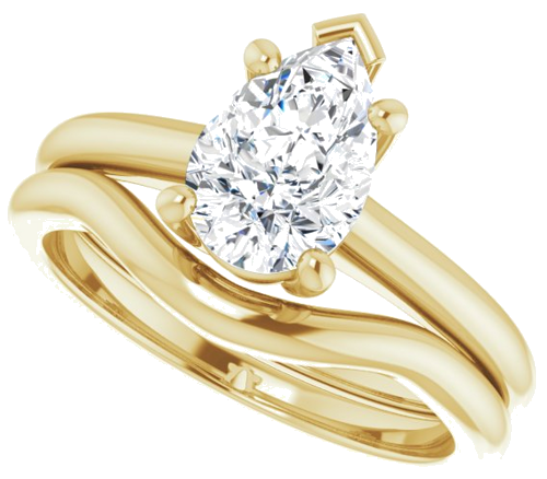 Sužadėtuvių Žiedas „V-End Prong“ 18k yellow gold Pear 9mm x 6mm (10)
