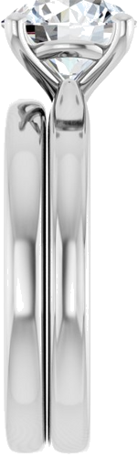 Sužadėtuvių Žiedas 14k white gold Round 8mm (9)