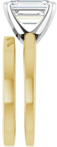 Sužadėtuvių Žiedas „Solitaire“ 585 Baltojo Ir Geltonojo Aukso Emerald 9mm x 7mm (9)