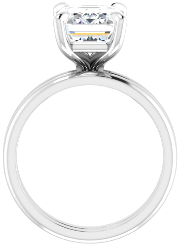 14K White  10x8 mm Emerald Solitaire Engagement Ring Mounting (7)