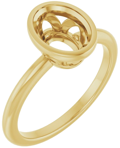 Sužadėtuvių Žiedas „Bezel-Set“ 14k yellow gold Oval 8.5mm x 6.5mm (1)