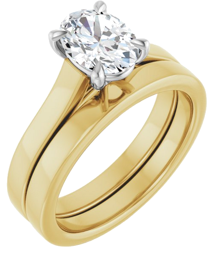 Sužadėtuvių Žiedas „Claw-Prong“ 14k yellow/white gold Oval 8mm x 6mm (6)