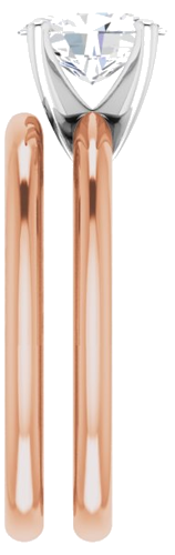 14K Rose   White  8x6 mm Oval Solitaire Engagement Ring Mounting (9)