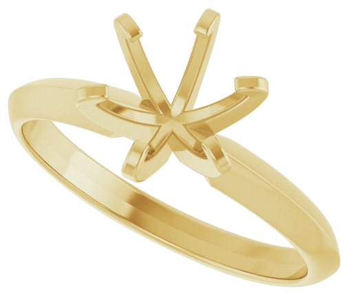 Sužadėtuvių Žiedas „Solitaire“ 585 Geltonojo Aukso Round 7mm (5)