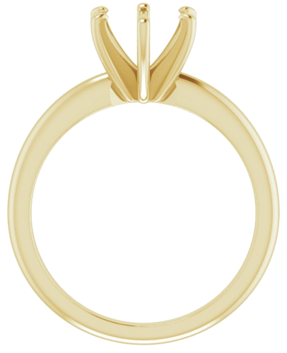 14K Yellow  7.4 mm Round Solitaire Engagement Ring Mounting (2)