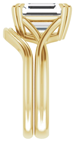 14K Yellow 10x8 mm Emerald Solitaire Engagement Ring Mounting (9)