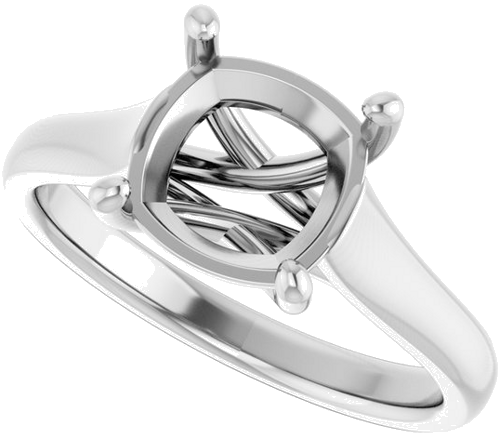 Sužadėtuvių Žiedas „Solitaire“ 14k white gold Cushion 8mm (5)