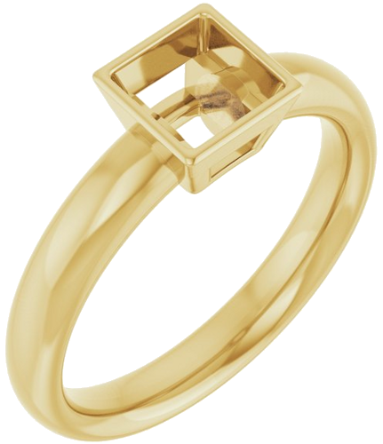 Sužadėtuvių Žiedas „Bezel-Set Solitaire“ 14k yellow gold Square 5mm (1)