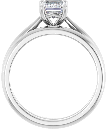 14K White 7x5 mm Emerald Solitaire Engagement Ring Mounting (7)