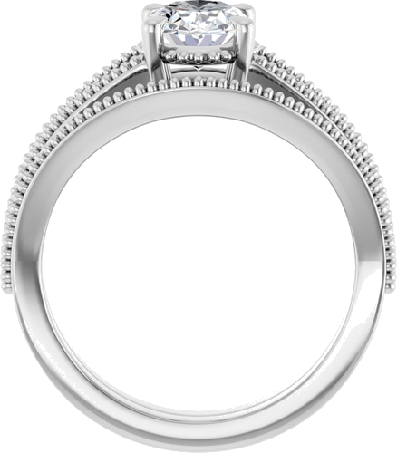 Sužadėtuvių Žiedas „Claw-Prong Solitaire“ 14k white gold Oval 8mm x 6mm (7)