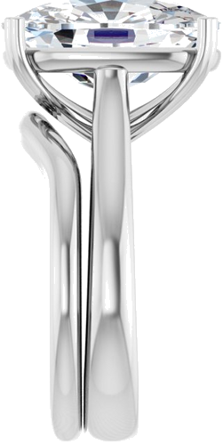 Sužadėtuvių Žiedas „Hearts on Top™“ 14k white gold Elongated Cushion 14mm x 10mm (9)
