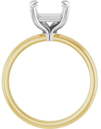 Sužadėtuvių Žiedas „Solitaire“ 14k yellow/white gold Square 7mm (2)
