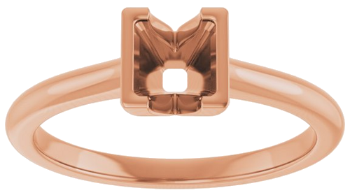 Sužadėtuvių Žiedas „Half-Bezel Solitaire“ 14k rose gold Square 4.5mm (3)
