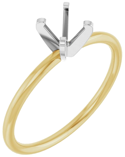Sužadėtuvių Žiedas „Solitaire“ 14k yellow/white gold Round 5.2mm (1)