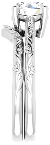 Sužadėtuvių Žiedas „Solitaire“ 10k white gold Round 7mm (9)