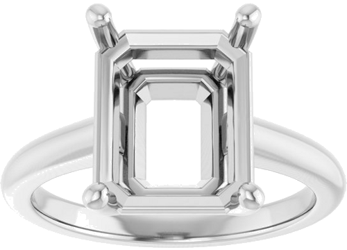 Sužadėtuvių Žiedas „V-End Prong“ 14k white gold Emerald 11mm x 9mm (2)