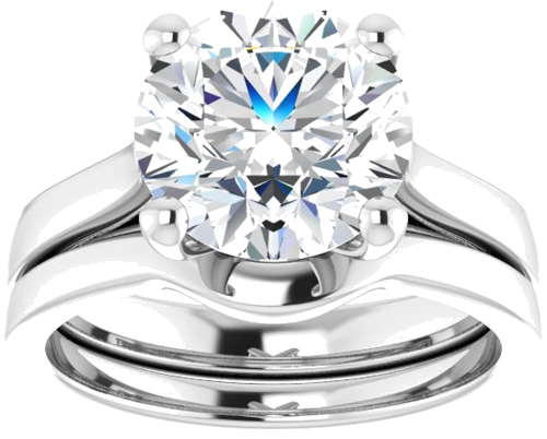 Platinum 9.4 mm Round Engagement Ring Mounting (8)
