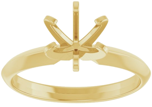 14K Yellow 6.4 mm Round Solitaire Engagement Ring Mounting (3)