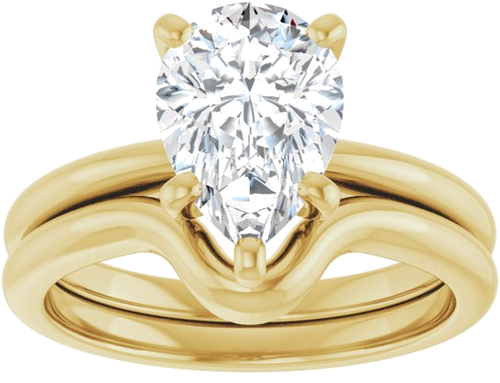 Sužadėtuvių Žiedas „Solitaire“ 18k yellow gold Pear 10mm x 7mm (8)