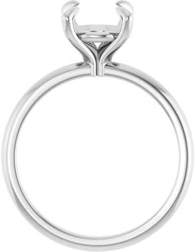 14K White  8 mm Round Solitaire Engagement Ring Mounting (2)