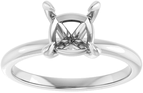 Sužadėtuvių Žiedas „Solitaire“ 585 Baltojo Aukso Cushion 7mm (3)