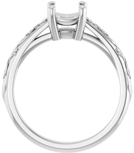 Sužadėtuvių Žiedas „Solitaire“ 585 Baltojo Aukso Cushion 6mm (2)