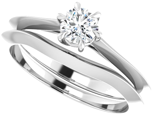 Sužadėtuvių Žiedas „Claw-Prong Solitaire“ 925 Sidabro Round 4.4mm (10)