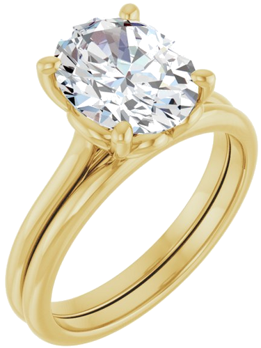 14K Yellow  10x8 mm Oval Solitaire Engagement Ring Mounting (6)