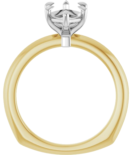 Sužadėtuvių Žiedas „Claw-Prong Euro Shank“ 14k yellow/white gold Marquise 13mm x 6.5mm (2)