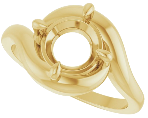 Sužadėtuvių Žiedas „Claw-Prong Solitaire Bypass“ 14k yellow gold Round 8mm (5)