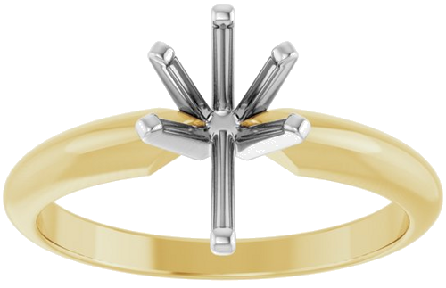 14K Yellow   White 9x5.5 mm Pear 6-Prong Ring Mounting (3)