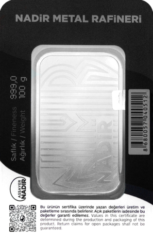 100 g sudraba stienis .999 Nadir Metāla rafinētāji (2)