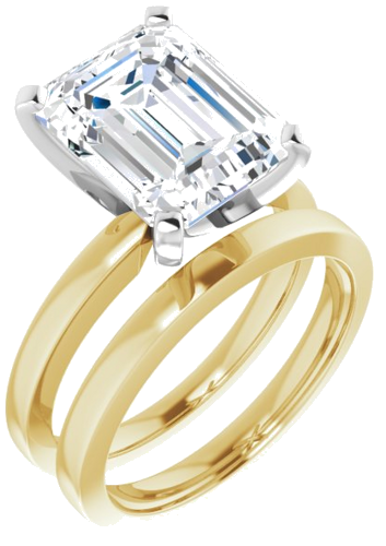 Sužadėtuvių Žiedas „Solitaire“ 14k yellow/white gold Emerald 11mm x 9mm (6)