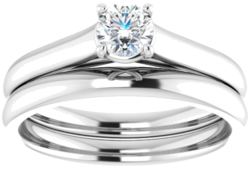 Sužadėtuvių Žiedas „Solitaire“ 14k white gold Round 4.4mm (8)