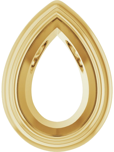 Pakabukas „Bezel-Set Solitaire“ 10k yellow gold Pear 6mm x 4mm (1)