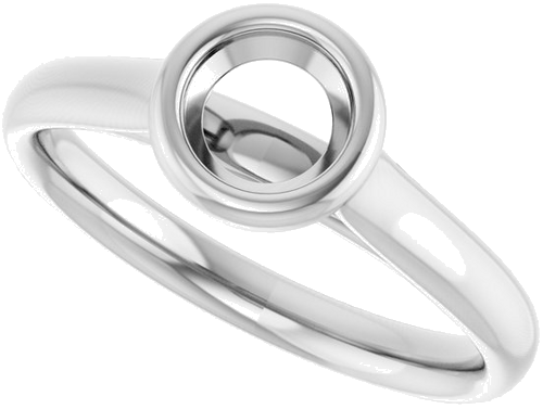 Sužadėtuvių Žiedas „Bezel-Set Solitaire“ 950 Platinos Round 5.2mm (5)