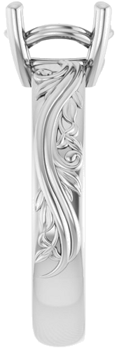 Sužadėtuvių Žiedas „Solitaire Sculptural“ 14k white gold Round 8.2mm (4)
